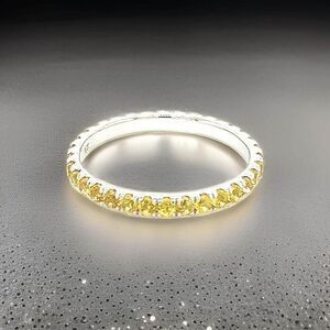 Natural Yellow Sapphire Ring Size 6.5 14k W Gold 0.66 CTW Certified $1,190